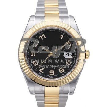 SWISS DATEJUST II STYLE 2-TONE BLACK ARABIC 41MM