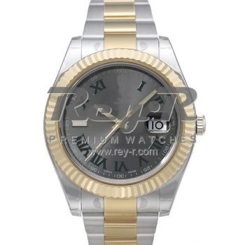 SWISS DATEJUST II STYLE 2-TONE GREEN ROMAN 41MM