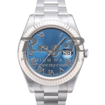 SWISS DATEJUST II STYLE STEEL BLUE ROMAN 41MM
