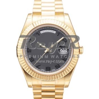 SWISS DAY-DATE II STYLE GOLD GREY ARABIC 41MM