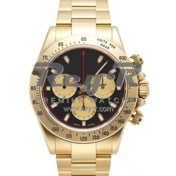 SWISS DAYTONA STYLE YELLOW GOLD BLACK 40MM