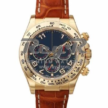 SWISS DAYTONA STYLE LEATHER YELLOW GOLD BLUE ARABIC 40MM
