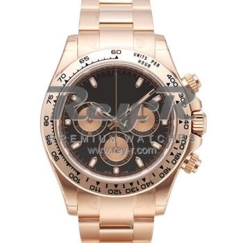 SWISS DAYTONA STYLE ROSE GOLD BLACK 40MM