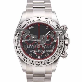 SWISS DAYTONA STYLE STEEL BLACK ARABIC 40MM