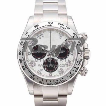 SWISS DAYTONA STYLE STEEL WHITE ARABIC BLACK 40MM
