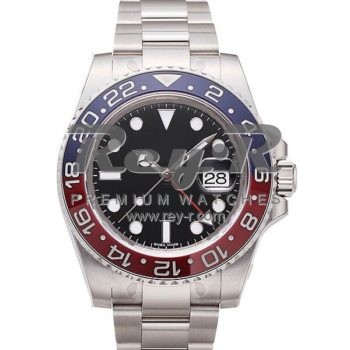 SWISS GMT MASTER II STYLE STEEL BLUE RED 40MM