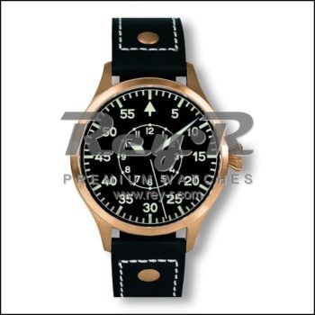 Rose Gold Black Leather GMT