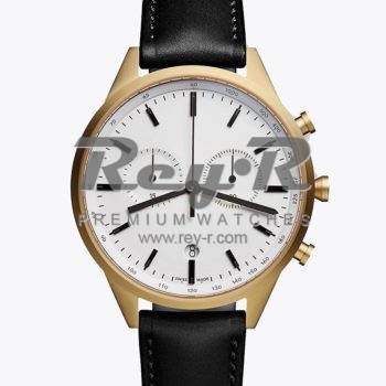 Yellow Gold White Black Leather