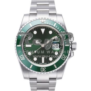 SWISS SUBMARINER STYLE STEEL GREEN CERAMIC 40MM