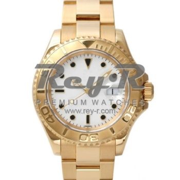 SWISS YACHT-MASTER STYLE YELLOW GOLD WHITE 40MM